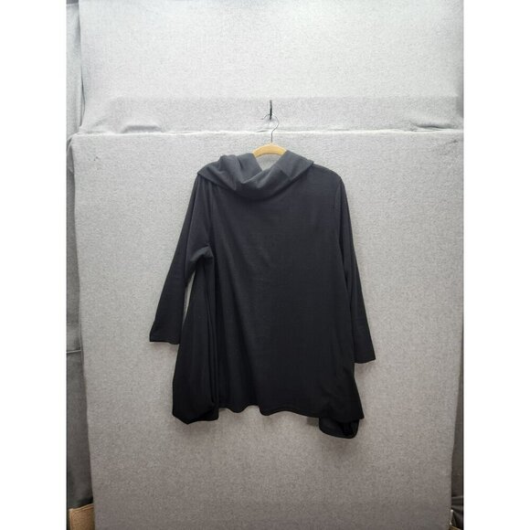 Soft Surroundings Womens 1X Cowl Neck Charcoal Tunic Top Polyester/Spandex Blend - Picture 5 of 5